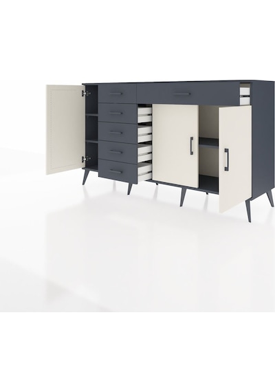 Hyperion Konsol 3 Raflı 6 Çekmeceli 3 Kapaklı 176x44x99 Antrasit- Antrasit-aytaşı/antrasit Hyperion Konsol 3 Raflı 6 Çekmeceli 3 Kapaklı 176x44x99 Antrasit- Antrasit-aytaşı/antrasit