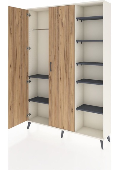 Arges Dolap 7 Raflı 2 Kapaklı Tek Askılı 132x30x195 Aytaşı-çam/antrasit Atlas Çam/antrasıt Arges Dolap 7 Raflı 2 Kapaklı Tek Askılı 132x30x195 Aytaşı-çam/antrasit Atlas Çam/antrasıt