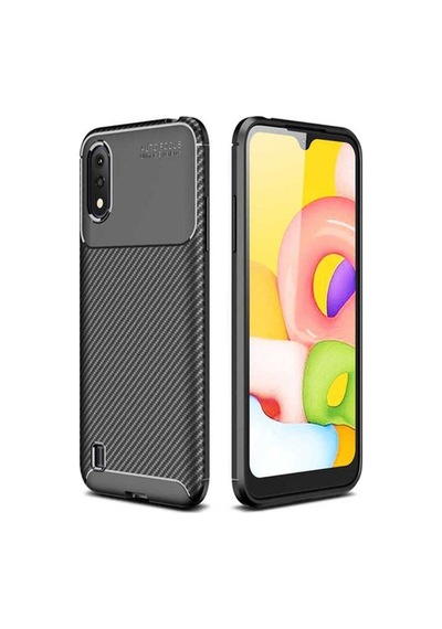 Galaxy A01 Kılıf Zore Negro Silikon Kapak Siyah