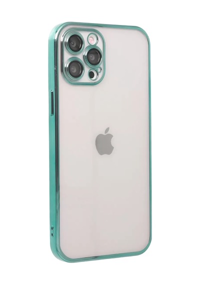 Apple iPhone Uyumlu 12 Pro Kılıf Lensli Silikon - Yeşil Çok Renkli