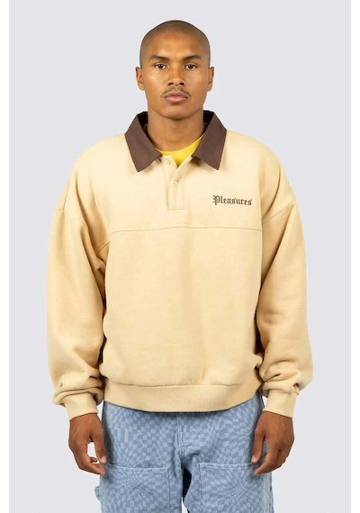 Misbhv Tweak Polo Sweatshirt - Pamuk, Tan Renk, Erkekler Için Rahat Ve Şık Koyu Bej