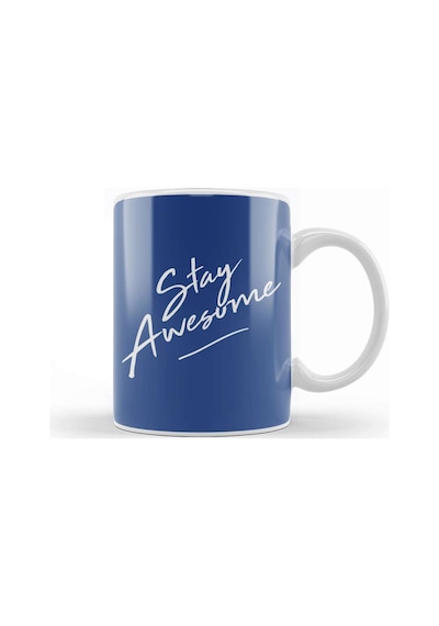 Stay Awesome Slogan Kupa Bardak Porselen Karışık