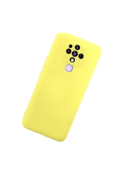 Tecno Camon 16 Kılıf Nano İçi Kadife Silikon - Sarı Sari