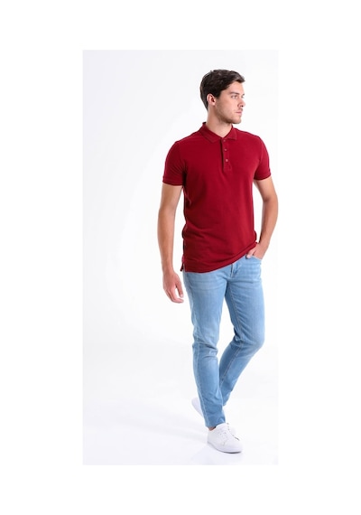 Hatemoğlu Regular Fit Pamuk Polo Yaka Erkek Tişört - Bordo
