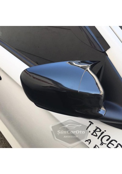 ŞüsCarOto Peugeot 301 2012-2019 Batman Yarasa Ayna Kapağı Piano Black ABS Plastik (00)