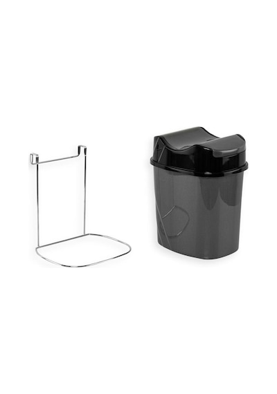 Geseus SF008 Mutfak Dolap İçi Askılı Geçmeli Pratik Kapak Çöp Kovası 8,5 L Gri