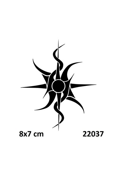 Airbrush Tattoo Tribal Güneş Yapışkanlı Stencil Süsleme Ve Boyama Kalıbı