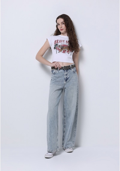 Colins Loose Fit Kadın Gri Jean Pantolon Cl1075839 Q1.v1 Dn02111 Denim