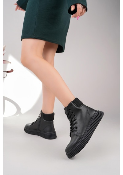 Nesilshoes Nesil Shoes Ermod 401 Siyah Kadın Postal Bot