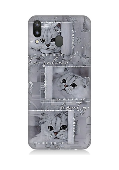 Samsung Galaxy M20 Uyumlu Kedi Kolajı Desenli Silikon Kılıf