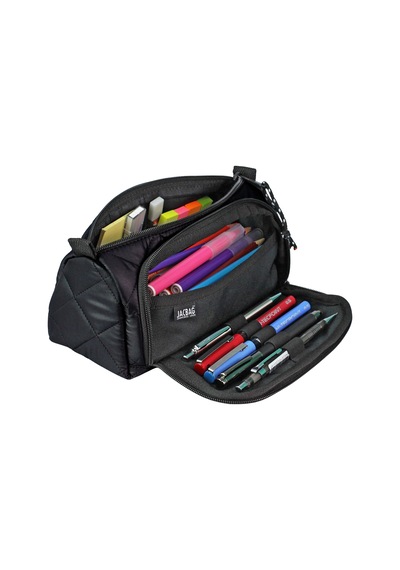 Jacbag Prime Xl Soft-çift Bölmeli Kapitone Kalemkutu Prime Xl Soft-siyah renkli