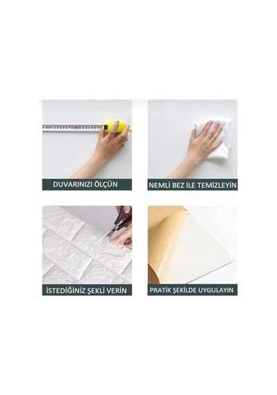 Ukab Dekor Duvar Paneli Beyaz 3d Dekoratif Kendinden Yapışkanlı Esnek Duvar Kağıdı Kaplama Paneli Köpük Beyaz 70 X 500