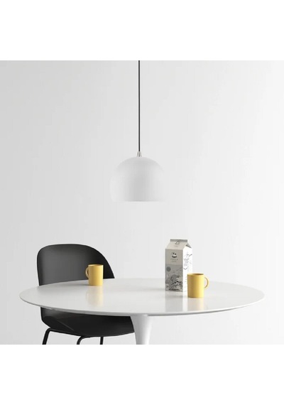 Riolight Modern Beyaz Cafeler,oda,mutfak,yatak Başı İçin 1xe27 Tekli Metal Sarkıt Avize Çap:20cm Beyaz