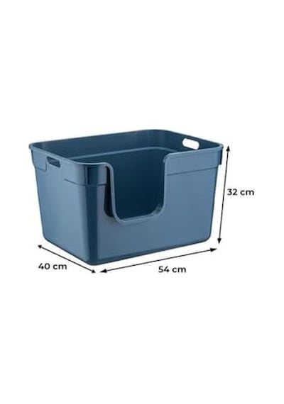 Tanos Yarı Açık Kedi Tuvaleti 54x40x32 - Mavi Açık Bej