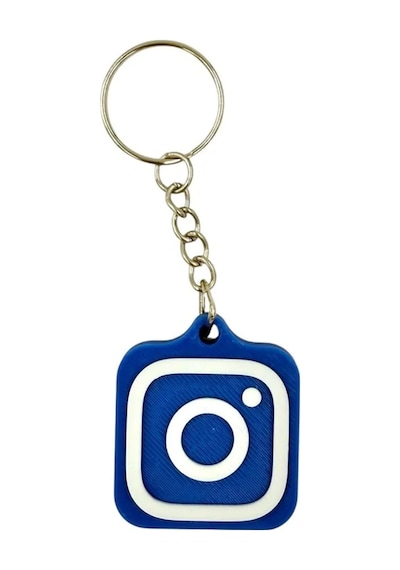 Nfc Anahtarlık - İnstagram Anahtarlık Mavi Küçük Boy 3 Cm