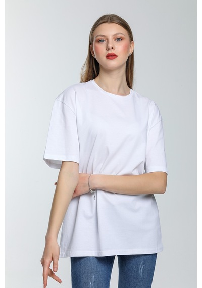 Kadın Bisiklet Yaka Regular Fit Air Baskılı Tişort Spr21yk23 001