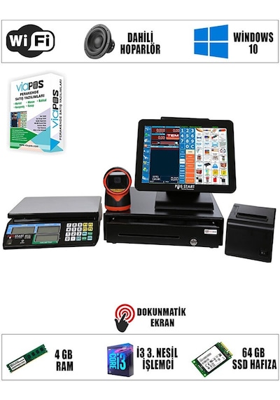 Pos Start Market Barkod Sistemi Pro Set Jj-6800a