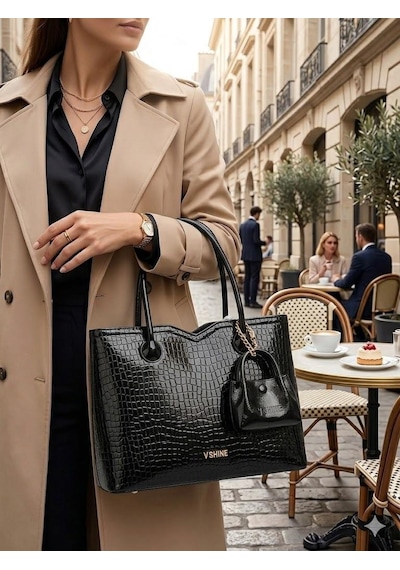 Smart Bags Şık Minik Cüzdan Detaylı El Ve Omuz Çantası - Model 3124 Siyah