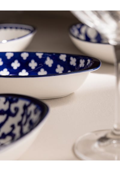 Reve Bleu Ellis Oval Tabak Seti - 22 Cm - Mavi/beyaz 8684427358665 Çok Renkli