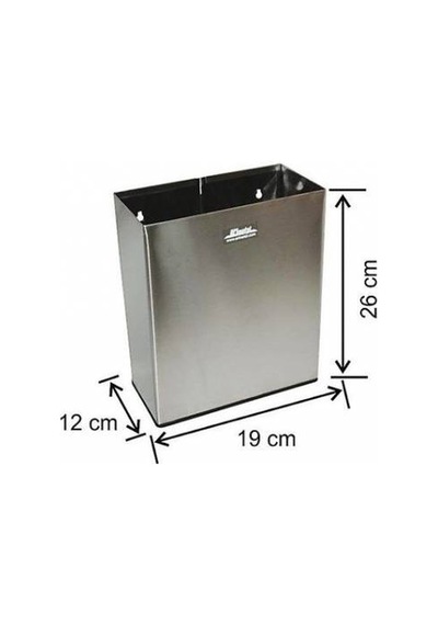 Paslanmaz Metal Duvar Tipi Çöp Kovası 6 Litre