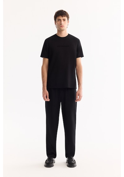 Avva Erkek Siyah Beli Lastikli Bağcıklı Kolay Ütülenen Jogger Relaxed Fit Pantolon A52y3041