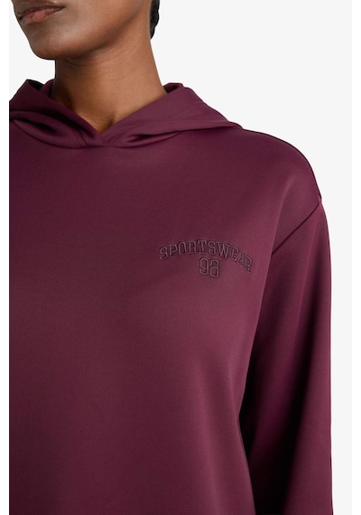 Defacto Defactofit Standart Fit Kapüşonlu Baskılı Sporcu Sweatshirt F1690ax25wnbr171 Bordo