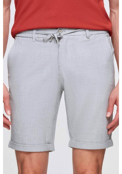 D's Damat Ds Damat Bej Beli Lastikli Bağcık Detaylı Duble Paça Viskonlu Jogger Şort 0HC13ORTBT189 Bej