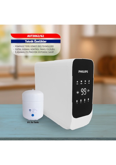 Philips Dijital Pompasız Su Arıtma Cihazı Aut3062/62