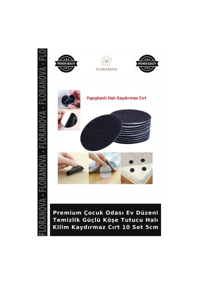 Premium Çocuk Odası Ev Düzeni Temizlik Güçlü Köşe Tutucu Halı Kilim Kaydırmaz Cırt 10 Set 5cm