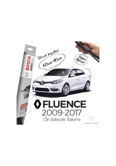 Renault Fluence Muz Silecek Takımı 2010-2018 Bosch Aeroeco