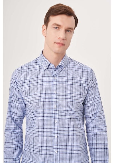 Bisse Erkek Regular Fit Paşa Yaka Spor Gömlek Mavi Gm23y231031 D35 Mavi