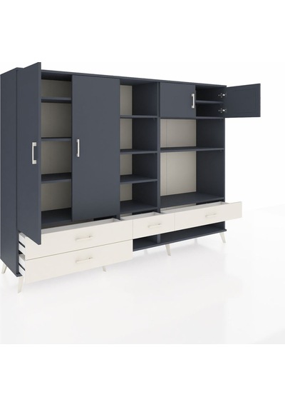 Hyperion Dolap 12 Raflı 4 Çekmeceli 4 Kapaklı 220x44x163 Antrasit Antrasit-antrasit/aytaşı Hyperion Dolap 12 Raflı 4 Çekmeceli 4 Kapaklı 220x44x163 Antrasit Antrasit-antrasit/aytaşı
