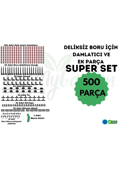 Lovemygarden Deliksiz Damla Sulama Borusu İçin Hazır Super Set