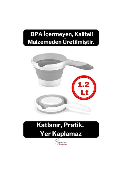 Pratik Premium Katlanır Sert Plastik Koçero Maşrapa Su Kovası Bulaşık Yıkama Leğeni 1200 Ml Diğer