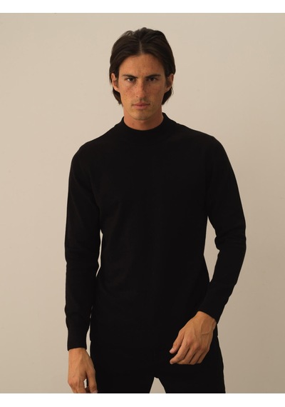 Xint Siyah Pamuk Dokulu Regular Fit Kazak 801740