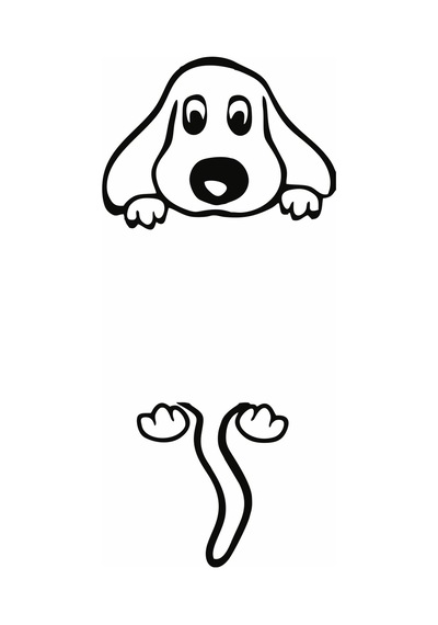 Arası Boş Köpek 17x17 Cm Sticker Folyo