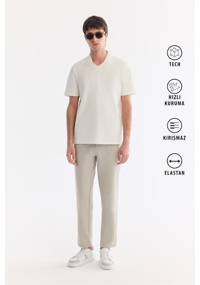 Avva Erkek Taş Yanı Lastikli Kırışmaz Teknik Kumaş Slim Fit Chino Pantolon A61y3077