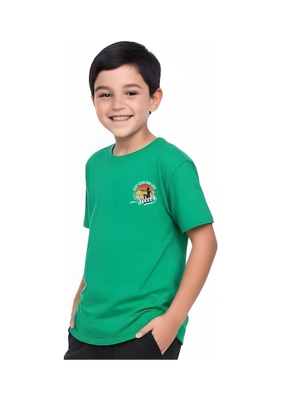 Panios Kids Soccer Baskılı Erkek Çocuk Kısa Kollu Tişört Yeşil