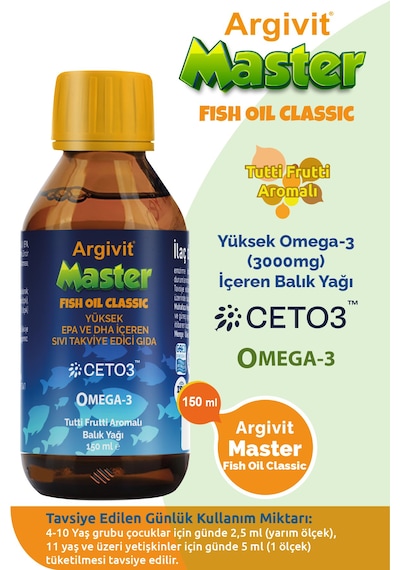 Argivit Master Fish Oil Epa Ve Dha İçeren Balık Yağı 150 Ml