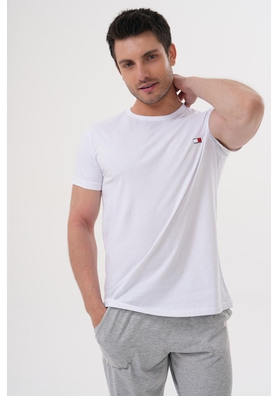 Mecit Pijama Mecit 4000 Beyaz Gri Erkek Büyük Beden Pijama Takımı Gri