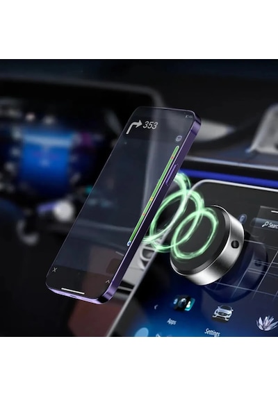 H875 Car Play Uyumlu Elektronik Vakum Tabanlı Manyetik Tutucu Siyah