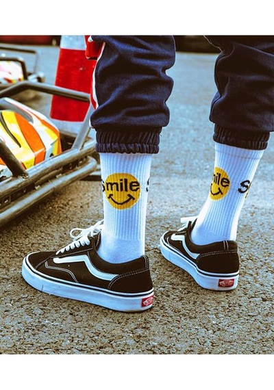 Carnaval Socks Smile Desenli Renkli Spor Çorap Çok Renkli