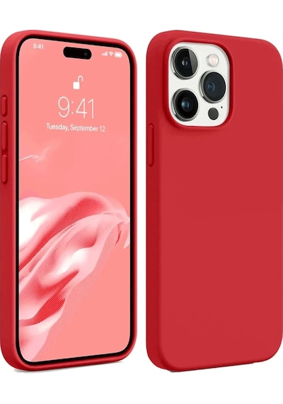 Gld-spt- Newface Apple Uyumlu iPhone 15 Pro Max Kılıf First Silikon - Kırmızı