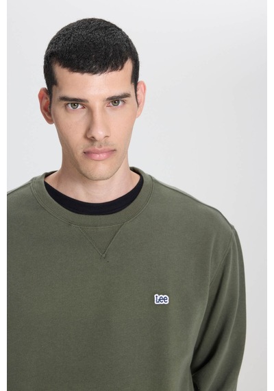 Lee Bisiklet Yaka Regular Fit Zeytin Erkek Sweatshirt L81ırya61 Yeşil