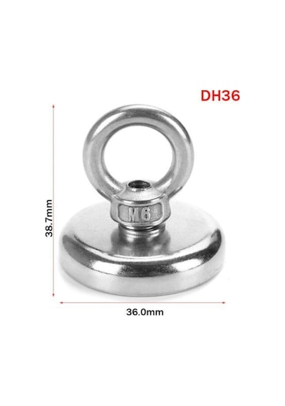 36mm Süper Güçlü Magnet Fishing Neodyum Pot Mıknatıs, Kurtarma Mıknatısı