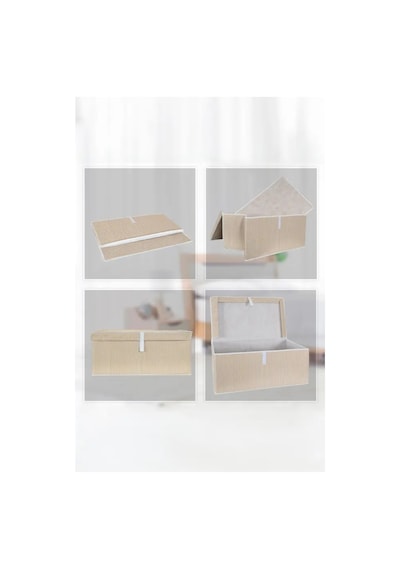 3 Adet Alas Kahverengi Çok Amaçlı Kapaklı Kutu Hurç Megaplus 70x40x30 Cm