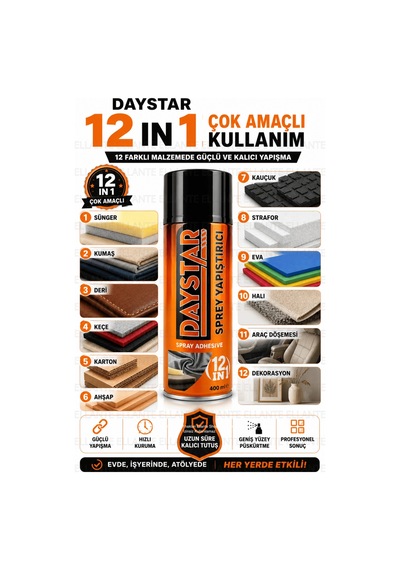 Sprey Yapıştırıcı 400 Ml Güçlü Çok Amaçlı Kumaş Sünger Ahşap Deri Karton Keçe Yapıştırıcı
