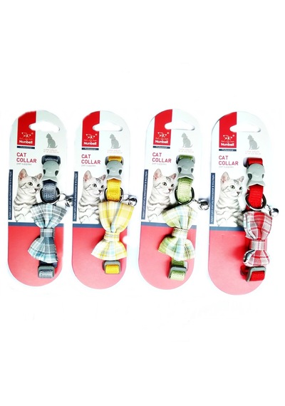 Nunbell Çıngıraklı Fiyonk Papyon Kedi Boyun Tasması 23-35 Cm Yeşil