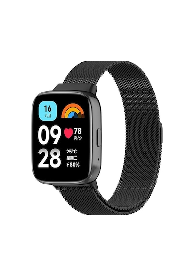 Adige Xiaomi Redmi Watch 3 Active Kordon Metal Hasır Siyah