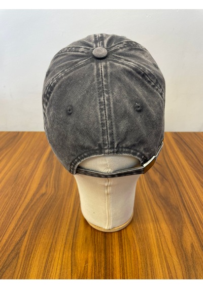 Hamze Vintage Yıkamalı Eskitme Model İthal Nakışlı Unisex Cap Şapka Gri